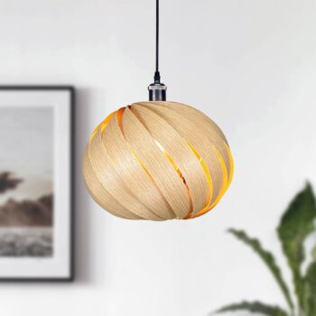 Gofurnit Mela závesná lampa, dub, Ø 35 cm