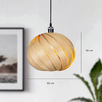 Gofurnit Mela závesná lampa, dub, Ø 35 cm