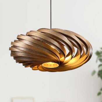 Gofurnit Veneria závesná lampa, orech, Ø 60 cm