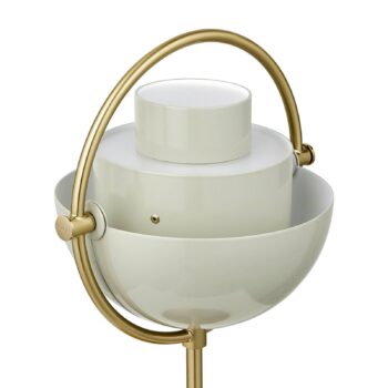 Gubi Stolová lampa Multi-Lite, mosadz/sivá, výška 30 cm