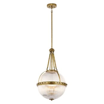 Guľatá závesná lampa Aster, mosadz