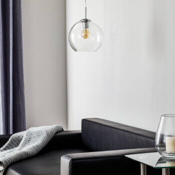 Guľovitá sklenená závesná lampa Balls 25 cm číra