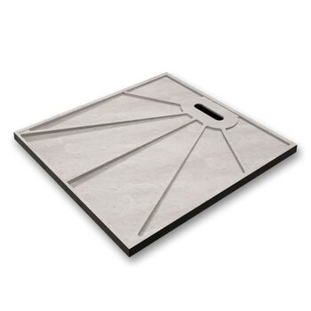 H K - BLACK STAR sprchová vanička z liateho mramoru, štvorec, 80x80x3 cm SE-BLACKSTAR8080SET