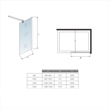 H K - FORCE F1 90 Sprchová zástena WALK IN 88-90x 200cm, 10mm sklo SE- FORCE F1 90SET