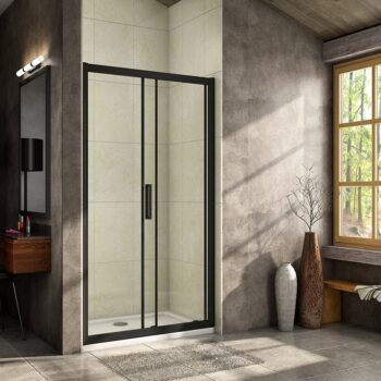 H K - Luxusné posuvné sprchové dvere ALTO BLACK 116- 120x195cm Ľ/P so Soft close zatváraním SE-ALTOBLACK120SET