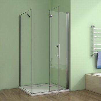H K - Obdĺžnikový sprchovací kút MELODY 90x80 cm sa zalamovacím dverami vrátane sprchovej vaničky z liateho mramoru SE-MELODYB89080 / SE-ROCKY9080