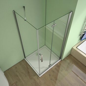 H K - Obdĺžnikový sprchovací kút MELODY 90x80 cm sa zalamovacím dverami vrátane sprchovej vaničky z liateho mramoru SE-MELODYB89080 / SE-ROCKY9080