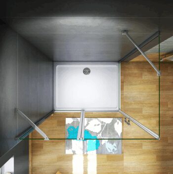 H K - Obdĺžnikový sprchovací kút MELODY B5 100x80 cm s jednokrídlovými dverami s pevnou stenou, vrátane sprchovej vaničky z liateho mramoru SE-MELODYB510080 / SE- ROCKY-10080