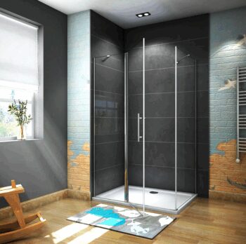 H K - Obdĺžnikový sprchovací kút MELODY B5 100x80 cm s jednokrídlovými dverami s pevnou stenou, vrátane sprchovej vaničky z liateho mramoru SE-MELODYB510080 / SE- ROCKY-10080