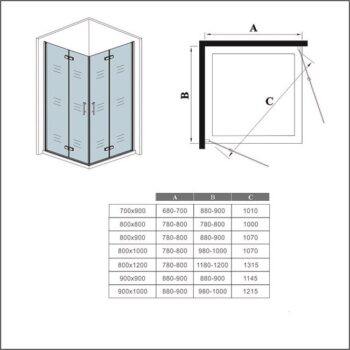 H K - Obdĺžnikový sprchovací kút MELODY R908, 90x80 cm sa zalamovacím dverami vrátane sprchovej vaničky z liateho mramoru SE-MELODYR908 / SE-ROCKY-9080