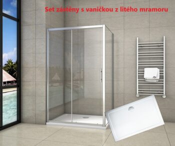 H K - Obdĺžnikový sprchovací kút SYMPHONY 100x90 cm s posuvnými dverami vrátane sprchovej vaničky z liateho mramoru SE-SYMPHONY10090 / ROCKY-10090