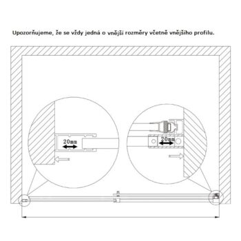 H K - Posuvné sprchové dvere DIAMOND FROST 156-160x195cm, ľavý variant SE-DIAMONDFROSTL160SET