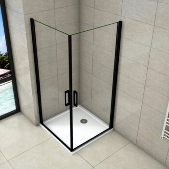 H K - Sprchovací kút BLACK SAFIR A2 100cm s dvoma jednokrídlovými dverami SE-BLACKSAFIRA2100