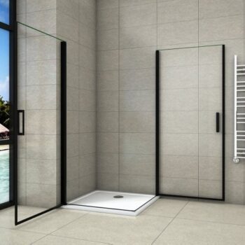 H K - Sprchovací kút BLACK SAFIR A2 100cm s dvoma jednokrídlovými dverami SE-BLACKSAFIRA2100