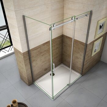 H K - Sprchovací kút DIAMOND 100x80 cm L / P variant vrátane sprchovej vaničky z liateho mramoru SE- DIAMOND10080 / SE- ROCKY-10080
