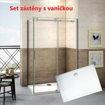 H K - Sprchovací kút DIAMOND 120x80 cm L / P variant vrátane sprchovej vaničky z liateho mramoru SE-DIAMOND12080 / SE-ROCKY-12080