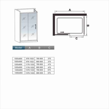 H K - Sprchovací kút FORTE 140x80 cm Ľ/P variant vrátane sprchovej vaničky SE-FORTE14080/SE-THOR-14080
