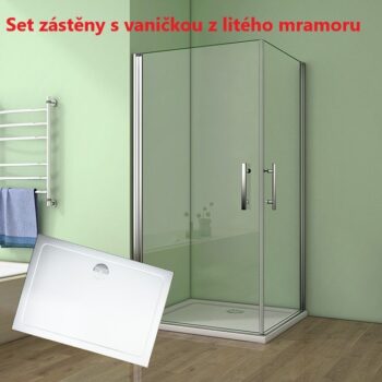 H K - Sprchovací kút MELODY A4 100cm s dvoma jednokrídlovými dverami vrátane sprchovej vaničky SE-MELODYA4100 / THOR-100sq