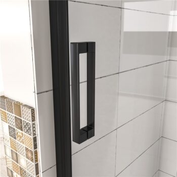 H K - Sprchové dvere BLACK SAFIR B5 100, jednokrídlové s pevnou stenou 99-101 x 185 cm SE-BLACKSAFIRB5100