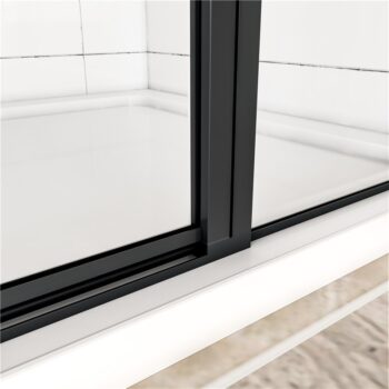 H K - Sprchové dvere BLACK SAFIR B5 100, jednokrídlové s pevnou stenou 99-101 x 185 cm SE-BLACKSAFIRB5100