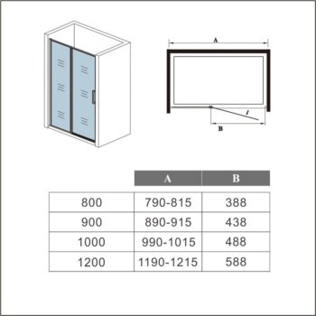 H K - Sprchové dvere BLACK SAFIR B5 100, jednokrídlové s pevnou stenou 99-101 x 185 cm SE-BLACKSAFIRB5100
