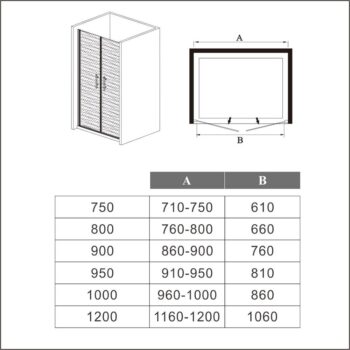 H K - Sprchové dvere SAFE D2 100 FROST dvojkrídlové 96-100 x 195 cm SE-SAFED2100FROST
