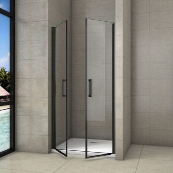 H K - Sprchové dvere dvojkrídlové BLACK SAFIR D2 100, 96-100 x 200 cm SE-BLACKSAFIRD2100