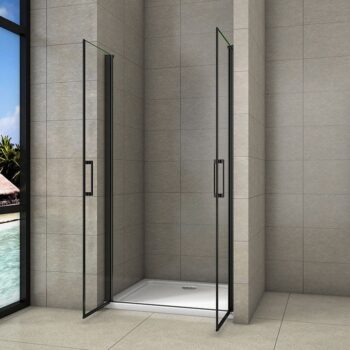 H K - Sprchové dvere dvojkrídlové BLACK SAFIR D2 80, 76-80 x 200 cm SE-BLACKSAFIRD280