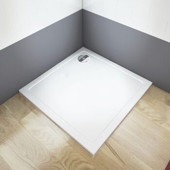 H K - Štvorcový sprchovací kút MELODY B5 90x90 cm s jednokrídlovými dverami s pevnou stenou vrátane sprchovej vaničky z liateho mramoru SE-MELODYB59090 / ROCKY-90 SQ