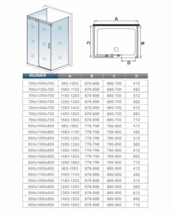 H K - Triestenný sprchovací kút HARMONY U3 90x100x90cm L/P varianta vrátane sprchovej vaničky z liateho mramoru SE-HARMONYU310090/SE- ROCKY-10090