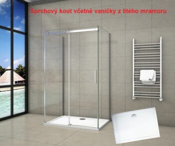 H K - Triestenný sprchovací kút HARMONY U3 90x100x90cm L/P varianta vrátane sprchovej vaničky z liateho mramoru SE-HARMONYU310090/SE- ROCKY-10090