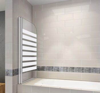 H K - Vaňová zástena S1 STRIPE 80x140cm - jednodielna sklopná, číre sklo so vzorom, varianta ľavá SE-S1STRIPE-13