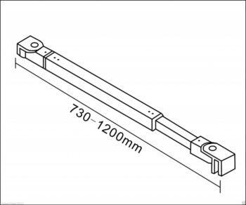 H K - Vzpera F084 730-1200 mm, pre skla 6-10mm SE-F084