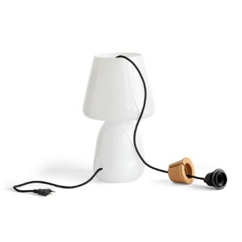 HAY Apollo stolová lampa zo skla, biela