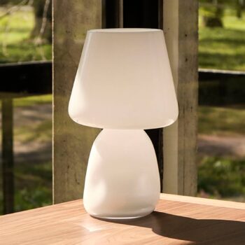 HAY Apollo stolová lampa zo skla, biela
