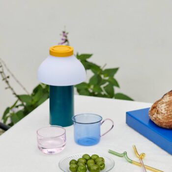 HAY PC Prenosná stolná LED lampa s dobíjacou batériou, zelená farba oceánu
