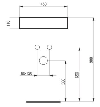 HOPA - Umývadlo na dosku GRINZ - Rozmer A - 45 cm, Rozmer B - 45 cm, Rozmer C - 12 cm OLKLT2204