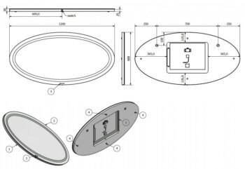 HOPA - Zrkadlo s LED osvetlením BEČVA - Rozmer A - 120 cm, Rozmer B - 3 cm, Rozmer C - 60 cm ZRBECV6012