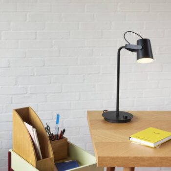 HÜBSCH Ardent stolová lampa, čierna, železo, E14, výška 54 cm