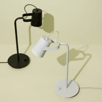 HÜBSCH Ardent stolová lampa, čierna, železo, E14, výška 54 cm