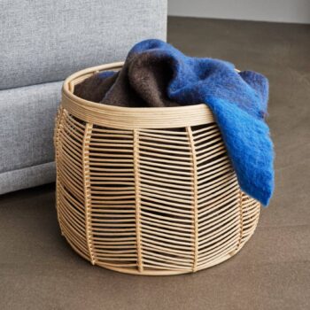 HÜBSCH Koše Luna, sada 2 ks, ratan, prírodná farba, Ø 34 & 44cm