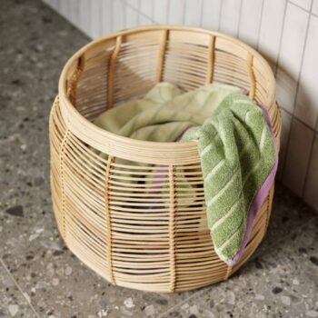 HÜBSCH Koše Luna, sada 2 ks, ratan, prírodná farba, Ø 34 & 44cm