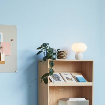 HÜBSCH Kumu stolová lampa, biela, sklo, E14, výška 28 cm