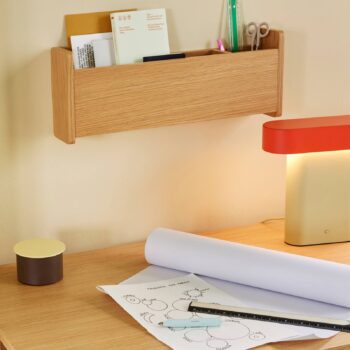 HÜBSCH LED stolová lampa Sleek, svetlozelená/červená, železo, PC