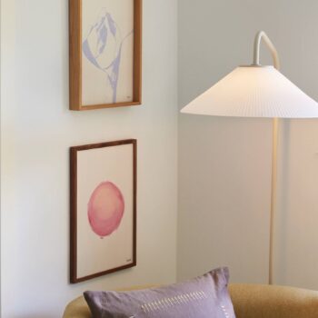 HÜBSCH Masívna stojacia lampa, biela, piesok, sklo, železo, E27