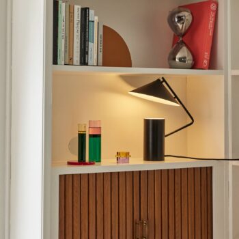HÜBSCH Sen stolová lampa, čierna, železo, GU10