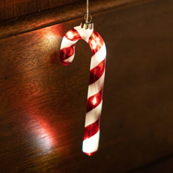 Hannah Candy Cane červený dekoratívny prívesok