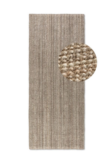 Hanse Home, Behúň Bouclé Jute 105975 Grey Brown, 80x200, hnedá, chodba / predsieň