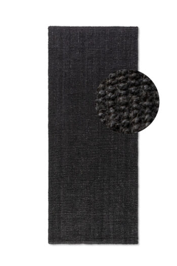 Hanse Home, Behúň Bouclé Jute 105976 Black, 80x200, čierna, chodba / predsieň