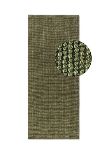 Hanse Home, Behúň Bouclé Jute 105977 Jungle Green, 80x200, zelená, chodba / predsieň